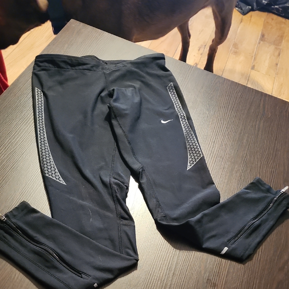 Nike Black Leggings with Gray Details